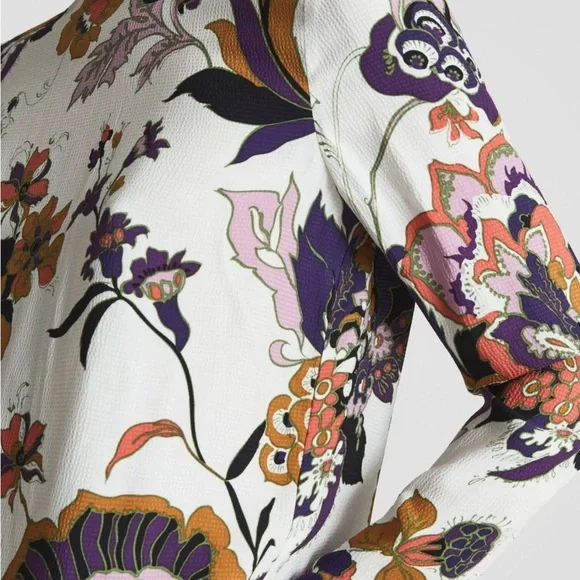 Reiss Cream Annie Retro Print Top NWT - Picture 3 of 6